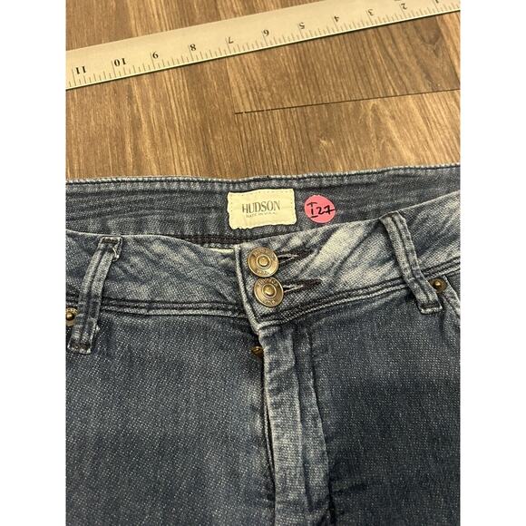 Hudson Jeans Size 30 Straight Leg Flap Pocket Blue Medium‎ Wash Stretch W422DCL - Picture 4 of 8